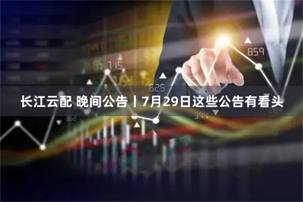 长江云配 晚间公告丨7月29日这些公告有看头